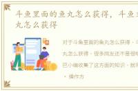斗鱼里面的鱼丸怎么获得，斗鱼文章的鱼丸怎么获得