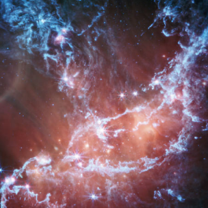 韦伯捕获NGC346的中红外图像