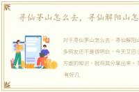 寻仙茅山怎么去，寻仙解阳山怎么去
