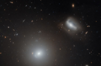 哈勃望远镜聚焦于阿贝尔1185中的一对星系