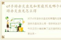cf手游赤炎盘龙和寒霜烈龙哪个好，cf手游赤炎盘龙怎么得