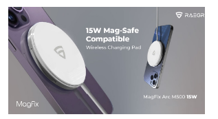 RAEGR MagFix Arc M500 15W MagSafe无线充电器售价为卢比1099