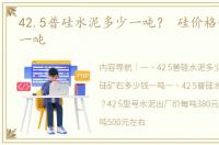 42.5普硅水泥多少一吨？ 硅价格值多少钱一吨