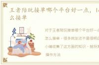 王者陪玩接单哪个平台好一点，lol陪玩怎么接单