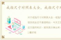 戒指尺寸对照表大全，戒指尺寸对照表
