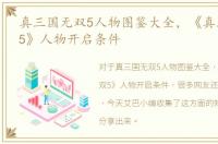 真三国无双5人物图鉴大全，《真三国无双5》人物开启条件