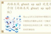雨林木风 ghost xp sp3 欢度元旦版软件介绍（雨林木风 ghost xp sp3 欢度元旦版）