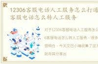 12306客服电话人工服务怎么打通，12306客服电话怎么转人工服务