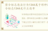 禁令标志违法行为1344属于那种违法，禁令标志1344是什么违章