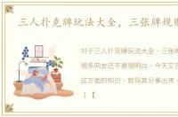 三人扑克牌玩法大全，三张牌规则玩法