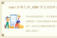 hdmi分哪几种_HDMI常见的5种类型