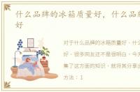 什么品牌的冰箱质量好，什么品牌的玉器好