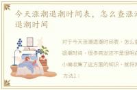 今天涨潮退潮时间表，怎么查涨潮时间或退潮时间