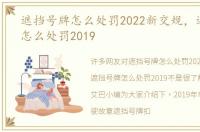 遮挡号牌怎么处罚2022新交规，遮挡号牌怎么处罚2019