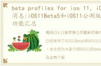 beta profiles for ios 11，iOS11最新消息:iOS11Beta5和iOS11公测版Beta4更新功能汇总