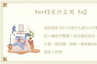 fn+f2有什么用 fn2