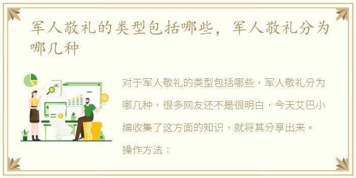 军人敬礼的类型包括哪些，军人敬礼分为哪几种