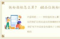 铁粉指标怎么算？ 60品位铁粉价格