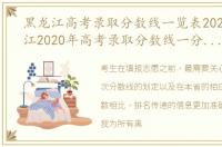 黑龙江高考录取分数线一览表2020（黑龙江2020年高考录取分数线一分一段表）