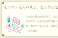 怎么把qq宠物卸载了，怎么把qq宠物卸载