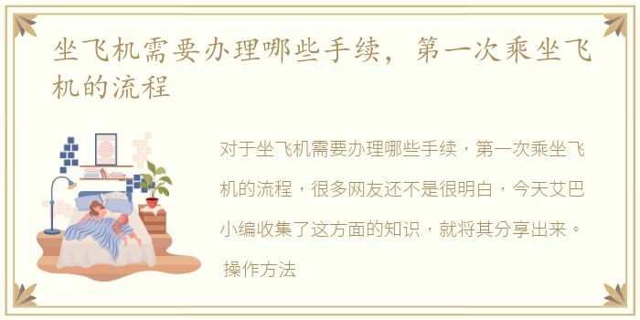 坐飞机需要办理哪些手续，第一次乘坐飞机的流程