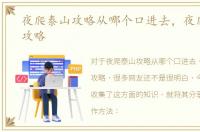 夜爬泰山攻略从哪个口进去，夜爬泰山的攻略