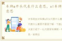 车牌a开头代表什么意思，xl车牌代表什么意思