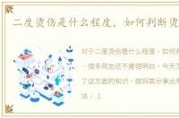 二度烫伤是什么程度，如何判断烫伤程度