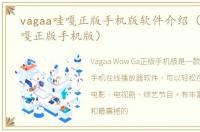 vagaa哇嘎正版手机版软件介绍（vagaa哇嘎正版手机版）