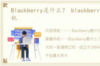 Blackberry是什么？ blackberry黑莓手机