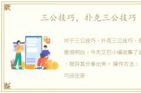 三公技巧，扑克三公技巧