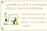 我的世界怎么用命令方块获得传送，我的世界怎么用命令方块获得龙蛋