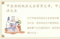甲鱼汤的做法大全家常文章，甲鱼汤的做法大全