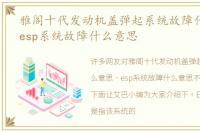 雅阁十代发动机盖弹起系统故障什么意思，esp系统故障什么意思
