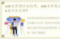 mdb文件用什么打开，mdb文件怎么打开?mdb是什么文件?