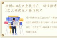 微博uid怎么查找用户，新浪微博系列：[1]怎么根据图片查找用户