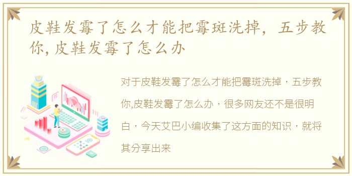 皮鞋发霉了怎么才能把霉斑洗掉，五步教你,皮鞋发霉了怎么办