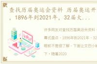 查找历届奥运会资料 历届奥运开幕式盘点，1896年到2021年，32届大全尽在眼前