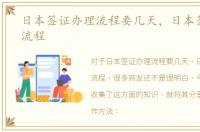 日本签证办理流程要几天，日本签证办理流程