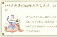 dnf忍者换装buff套怎么选择，红莲换装搭配