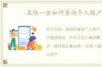 五险一金如何查询个人账户