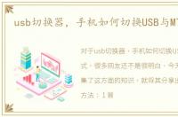 usb切换器，手机如何切换USB与MTP模式