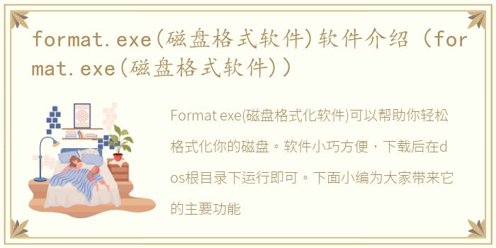 format.exe(磁盘格式软件)软件介绍（format.exe(磁盘格式软件)）