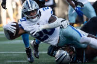 牛仔队的达隆布兰德在击败黑豹队的比赛中再次以6顺位追平NFL纪录