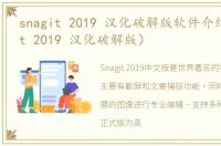 snagit 2019 汉化破解版软件介绍（snagit 2019 汉化破解版）