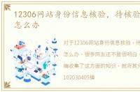 12306网站身份信息核验，待核验/未通过怎么办