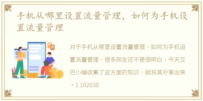 手机从哪里设置流量管理，如何为手机设置流量管理