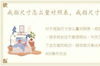 戒指尺寸怎么量对照表，戒指尺寸怎么算