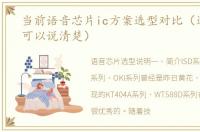 当前语音芯片ic方案选型对比（这篇文章可以说清楚）
