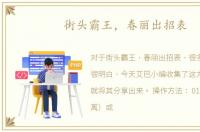 街头霸王，春丽出招表